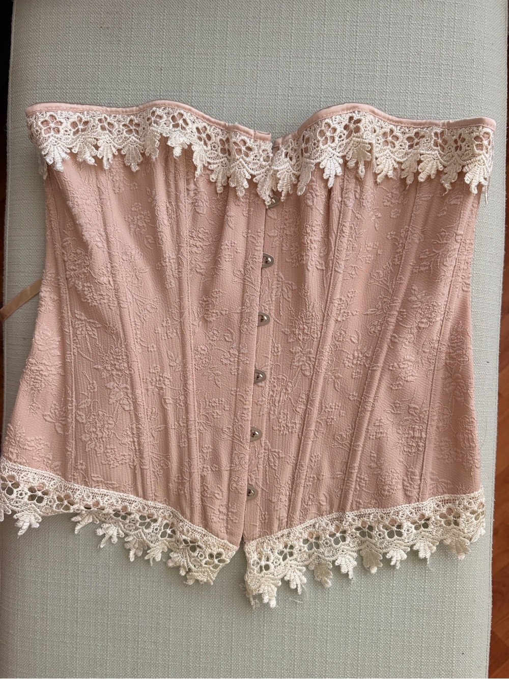 Vintage Lady Lenore Blush Pink Lace Corset Bustier Top Y2K - Picture 2 of 6